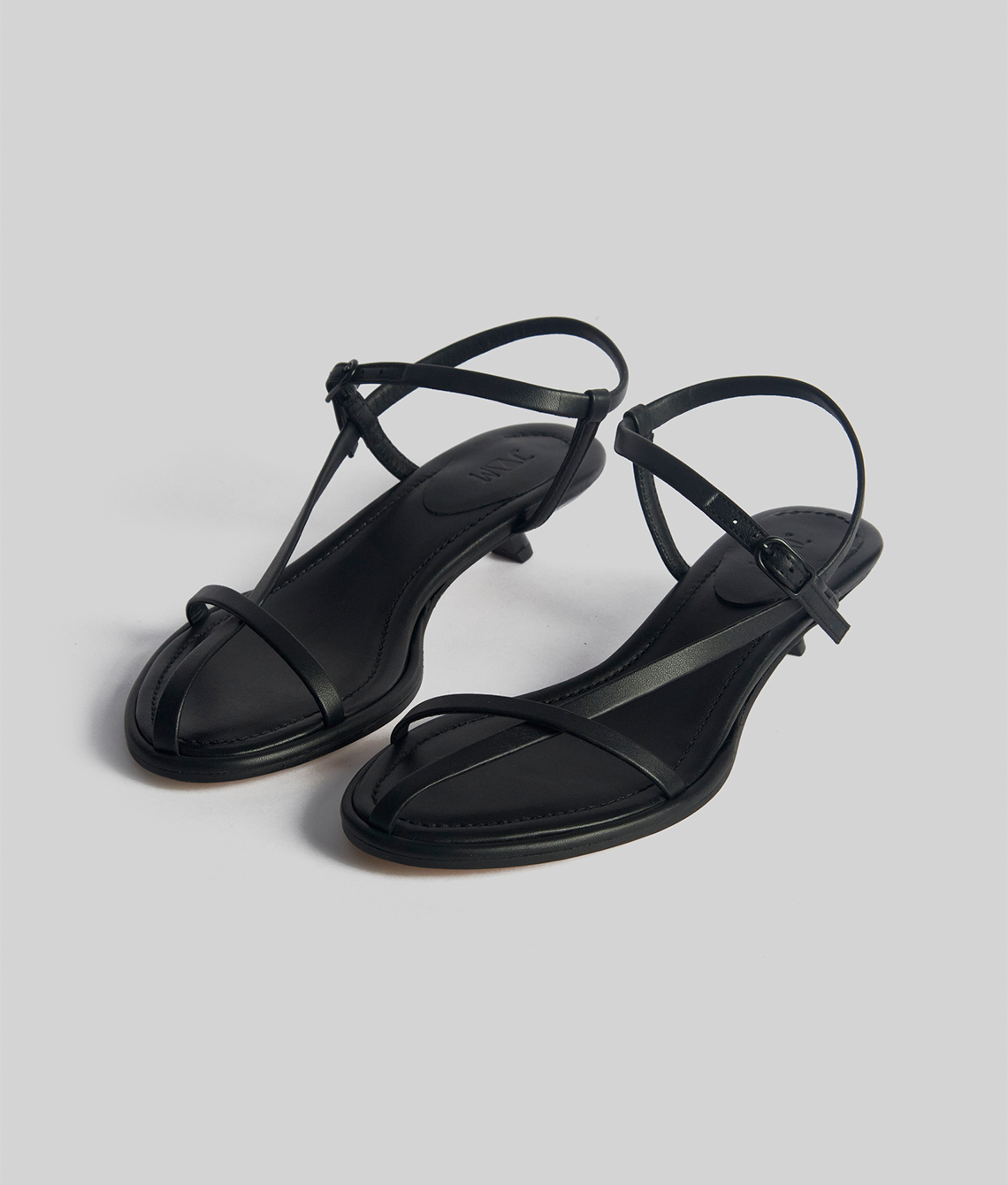 37077/ BARLY THERE ASYMETRICAL HEELED SANDAL 
