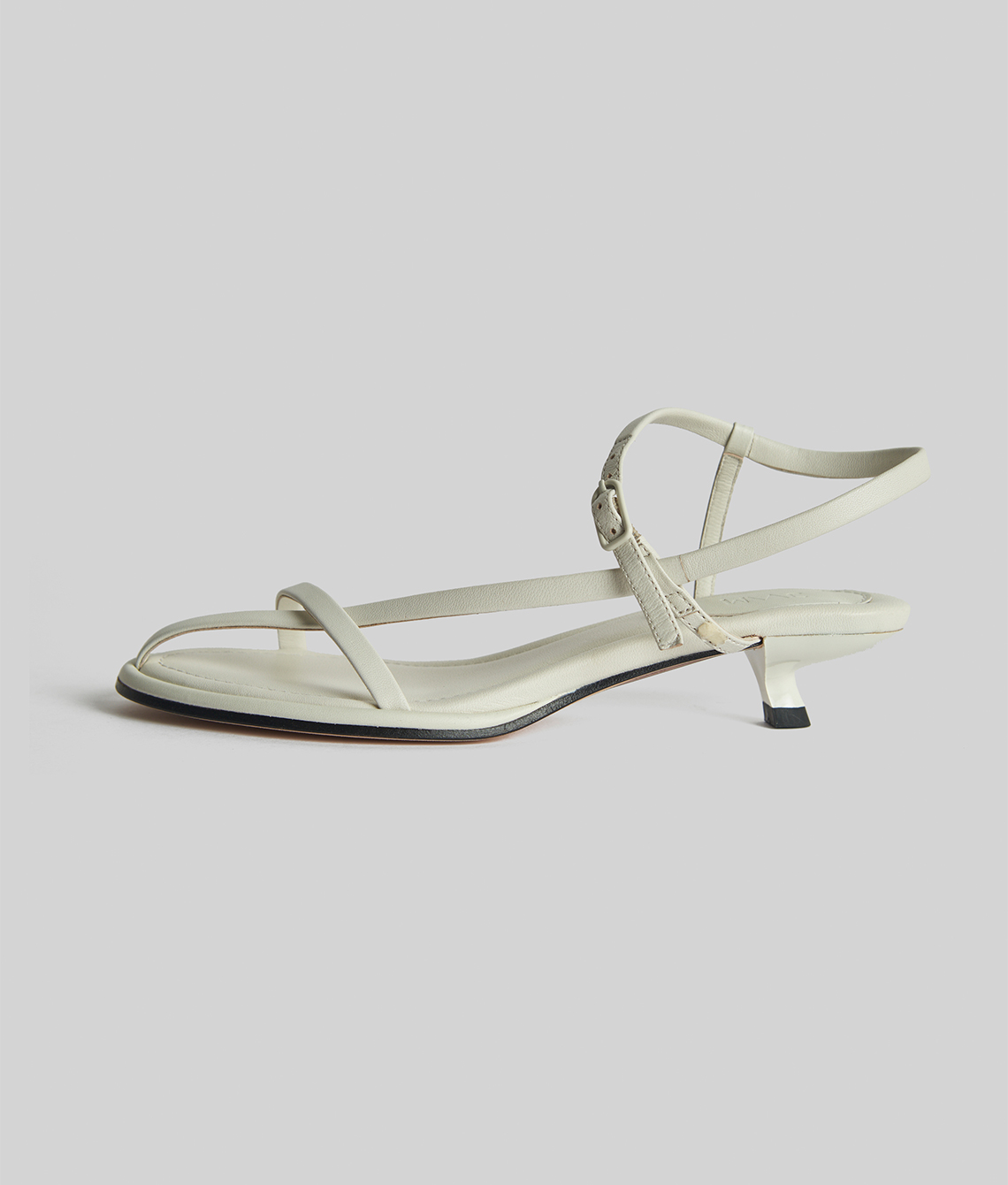 37077/ BARLY THERE ASYMETRICAL HEELED SANDAL 